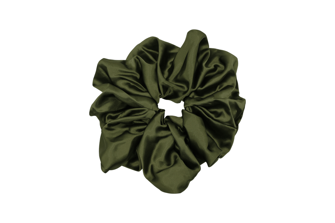 Jumbo hair scrunchie green olive XXL