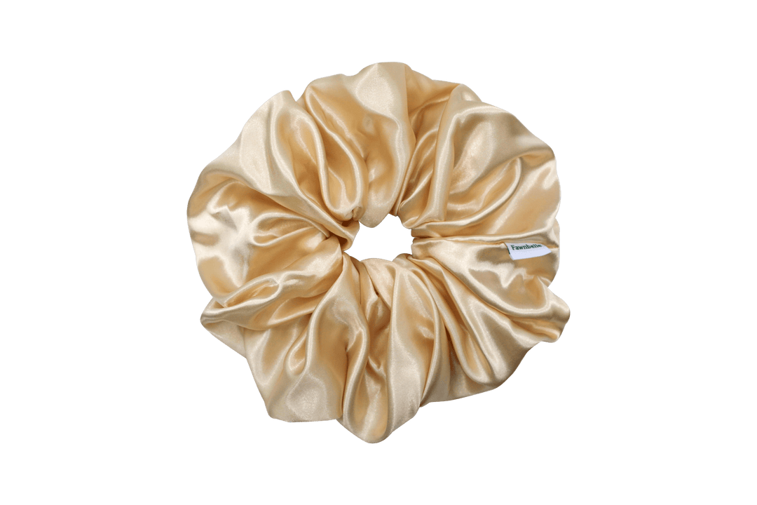 Jumbo hair scrunchie ivory beige champagne XXL