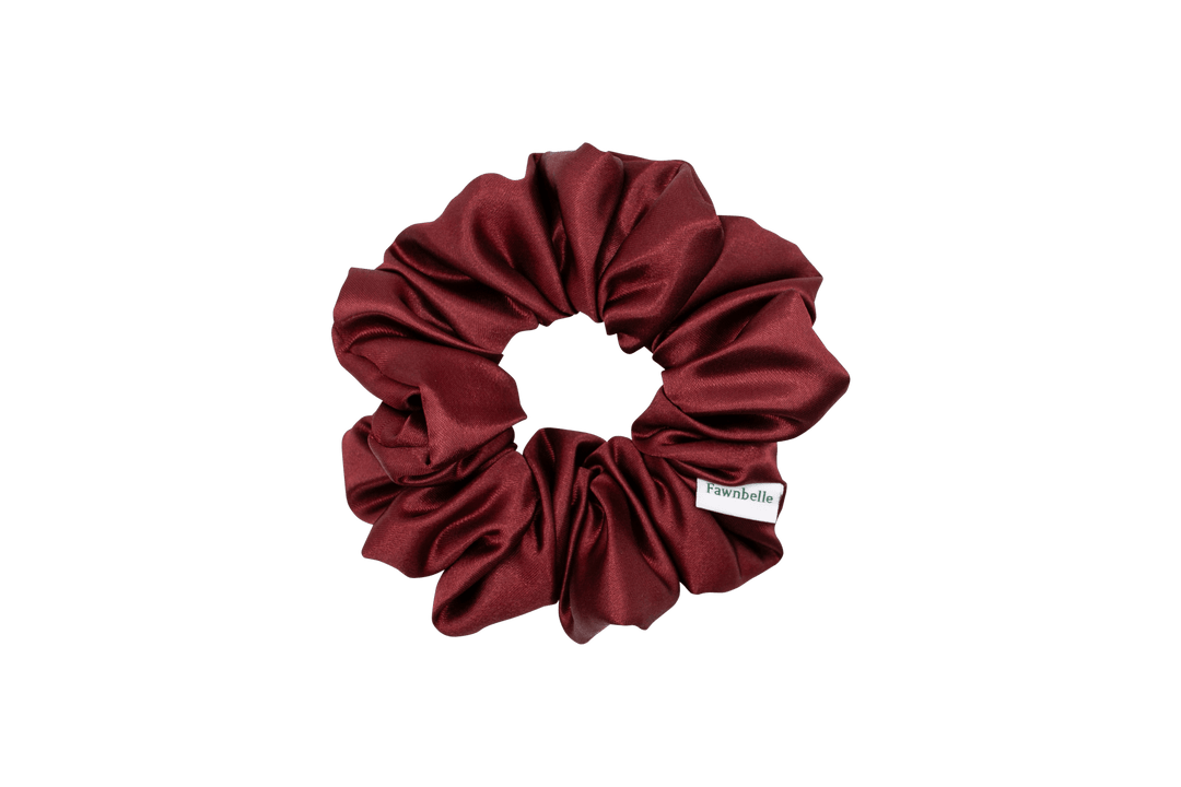 Red scrunchie satin