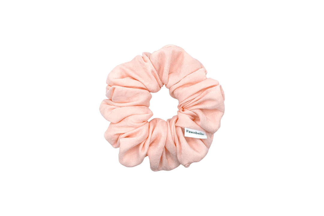 Pink scrunchie satin