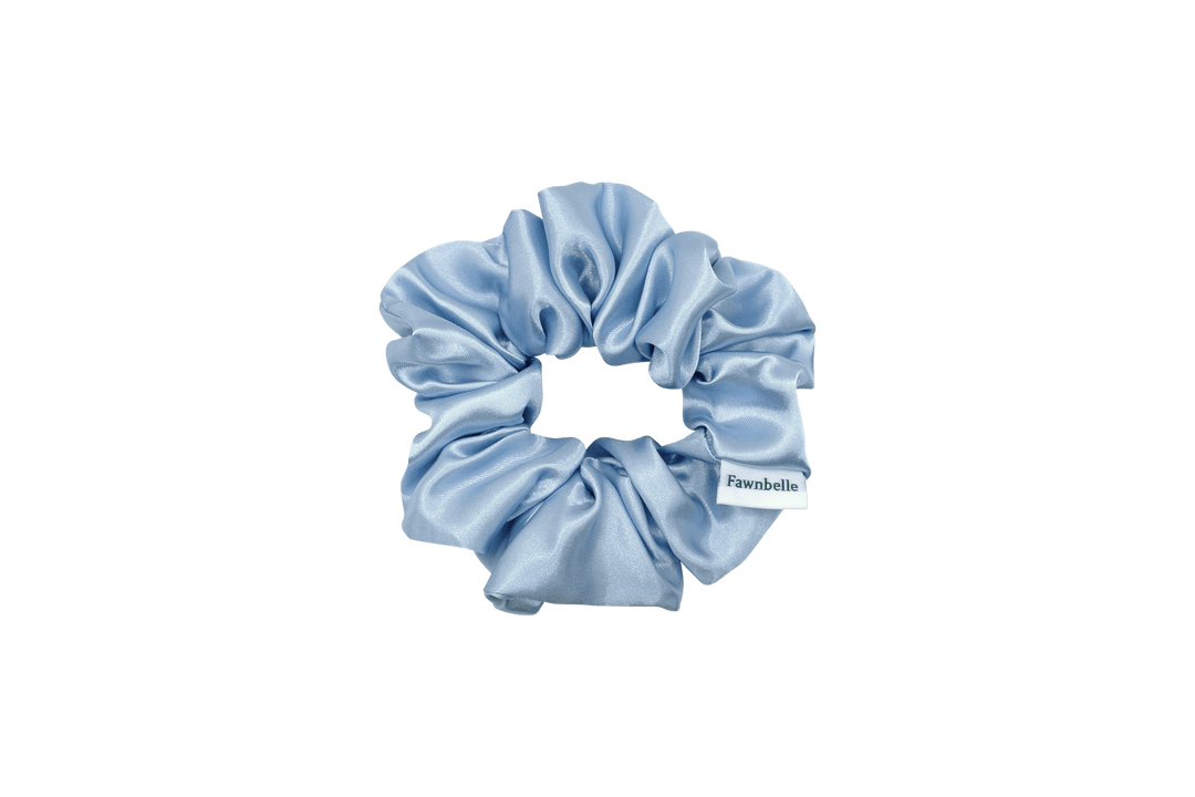 Light blue scrunchie satin