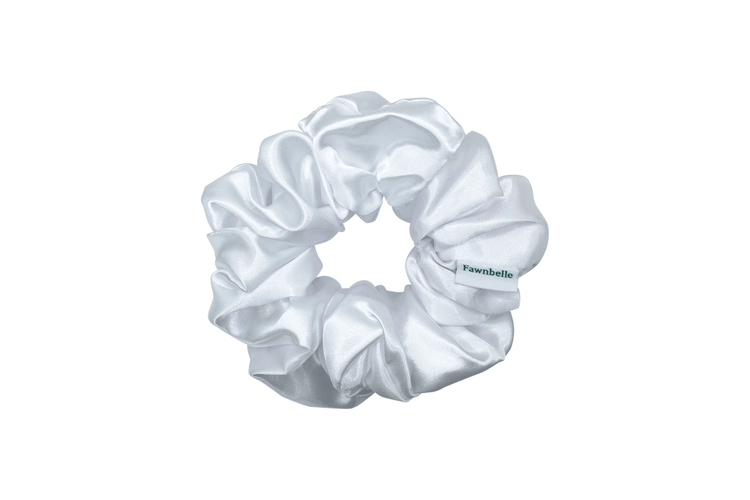 White scrunchie satin